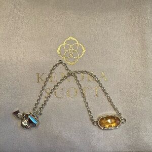 Kendra Scott Silver Chain Bracelet with Golden Gem